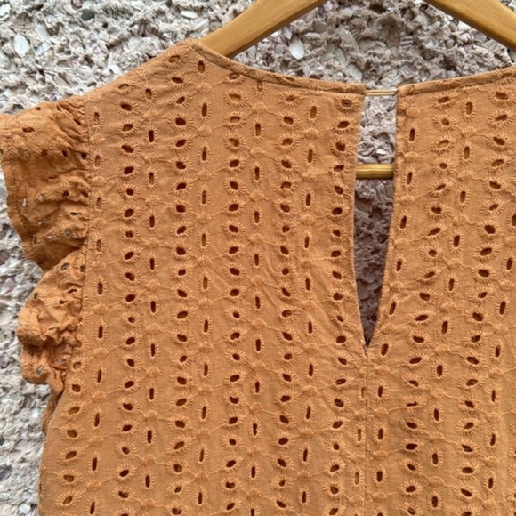 Mustard Seed Sweet Caroline Mustard Eyelet Romper - Picture 3 of 5